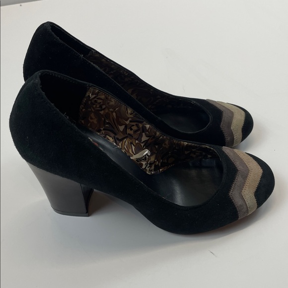 Missoni for Target Chevron Suede Pumps Black Taupe Women’s Heels Sz 7.5 - Picture 3 of 9